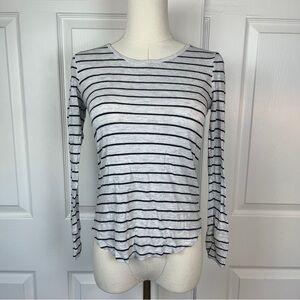 H&M Black and White Striped Long Sleeve Top